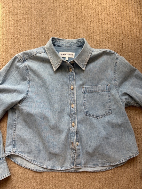 Aritzia Tops - Denim Forum The 80s Comfy Waist Denim Shirt, M, Here Comes The Sn Bl
